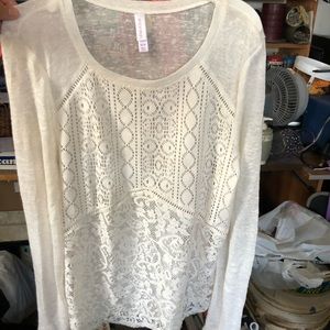 Lace cream colored shirt